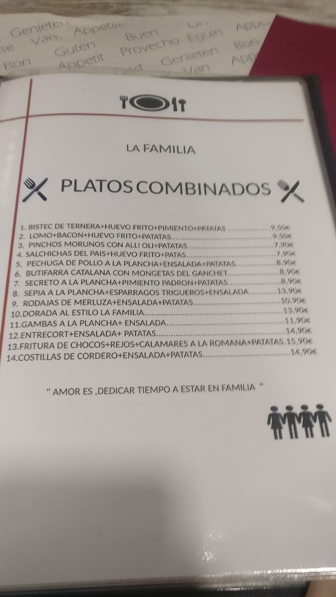 RESTAURANT LA FAMILIA Menu - Image 2